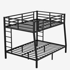 Metal Full XL Over Queen Bunk Bed For Teens And Adults,Space-Saving Noise Reduced No Box Spring Needed
