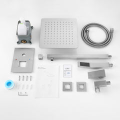 10 Inch Showerhead Bathroom Luxury Rain Shower Hybrid Shower Complete Combination Set Wall Mounted