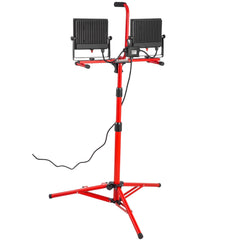 LED Work Light With Stand, 10000 Lumen Dual-head LED Work Light With Adjustable And Foldable Tripod Stand, IP65 Waterproofed LED Tripod Work Light, With 5000 Kelvin Color Temperature
