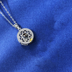 Sun Moon Shape Couple Personalized Necklaces Wedding Birthday Jewelry  Languages I Love You Projection Pendant Necklace Gifts