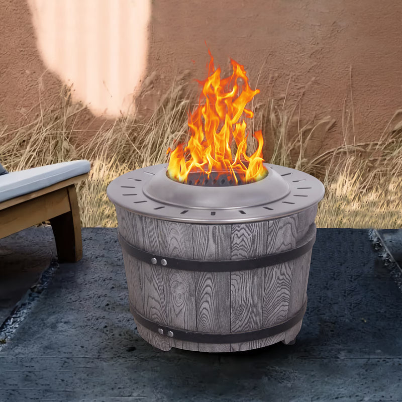 Smokeless Firepit With Wood Pellet Twig Wood As The Fuel, Wood Look