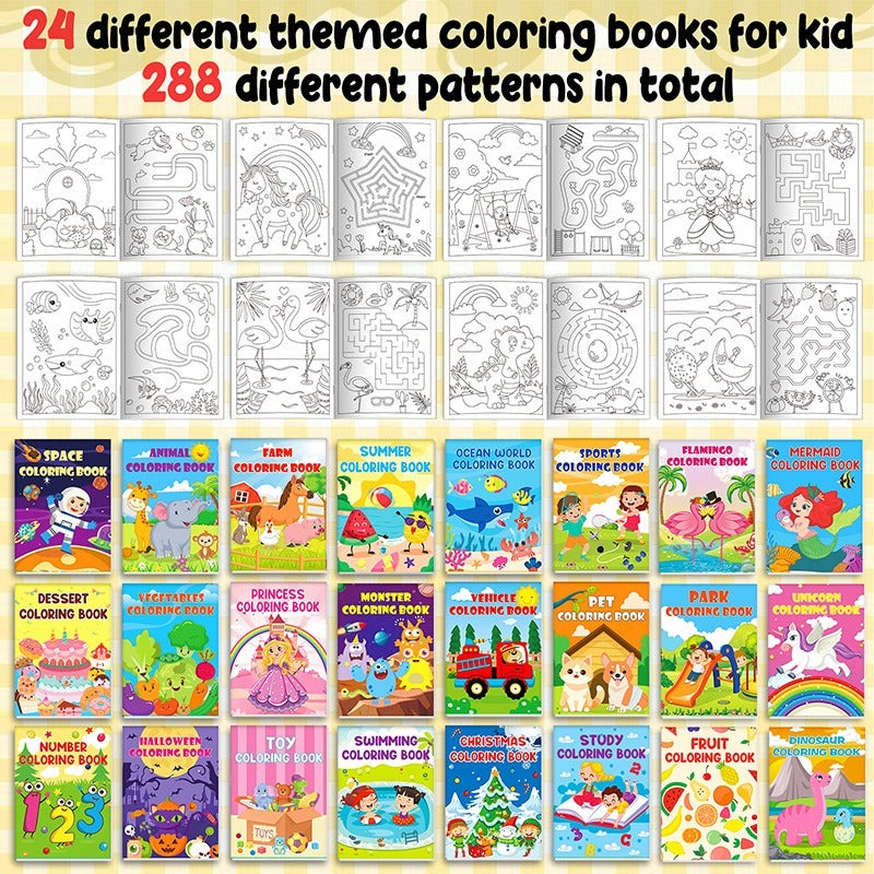 24-pack Maze Puzzle Books For Children Aged 6-12 - 50 Challenging Levels And Fun Themes To Develop Problem-solving And Logical Thinking Skills, Perfect Gifts For Birthdays, School And Travel Activitie
