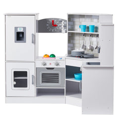 Christmas Gift  VEVOR Kitchen Playset Kids Pretend Cooking Play Toy 24 Piece Accessories White