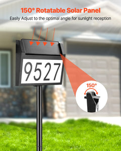 Solar House Numbers Waterproof LED Address Signs Stable For Home Yard Street