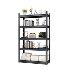 5 Tier Metal Shelves For Storage Garage Shelving 2000LBS Heavy Duty Storage Shelves Adjustable Garage Shelf Industrial Shelving Unit Storage Utility Rack,Black