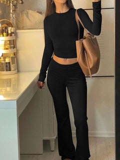Long Sleeved Wide Leg Pants