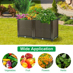 1 Set Raised Garden Bed Plant Growth Box With Self-watering System For Garden Patio Balcony Elevated Planter Box For Flowers Vegetables Herbs