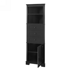 Black Triangular High Cabinet With 3 Drawers And Adjustable Shelves, Suitable For Bathroom, Kitchen Or Living Room, Prohibited Platform Temu