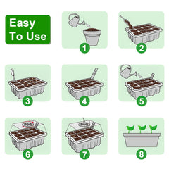 5Packs Seed Starter Tray With Grow Light Humidity Dome Germination Kit With 5-Level Brightness 4 Timers For Indoor Greenhouse