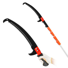 24FT Silver Orange Telescopic Aluminum Tube Plastic Rod Tool