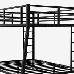 Metal Full XL Over Queen Bunk Bed For Teens And Adults,Space-Saving Noise Reduced No Box Spring Needed