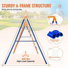 Swing Sets For 6 In 1 Swing Set 440lbs Capacity Metal Swingset