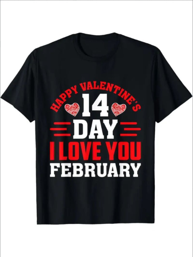Love Valentine'S Day T-Shirt,   Couple T-Shirt, Couple Christmas, Fashion Casual T-Shirt, Short-Sleeved T-Shirt