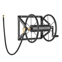 Wall Mounted Garden Hose Reel 200ft Manual Hose Winder Brass Fitting