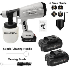 Paint Sprayer 200W High Power Electric Spray Paint With Adjustable Spray Width Knob 4 Nozzles,Easy To Clean For Paint Sprayer For Furniture Garder Chairs Fence Walls Door Etc