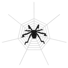 1Pc Halloween Decorations Spider Outdoor 49inch Halloween Spider With 126 Inch Tarantula Mega Spider Web Hairy Poseable Scary Spider Outdoor Yard Creepy Decor Spider Stretch Cobweb