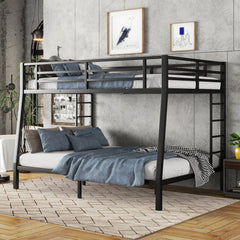 Metal Full XL Over Queen Bunk Bed For Teens And Adults,Space-Saving Noise Reduced No Box Spring Needed