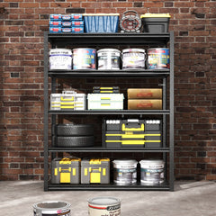 5 Tier Metal Shelves For Storage Garage Shelving 2000LBS Heavy Duty Storage Shelves Adjustable Garage Shelf Industrial Shelving Unit Storage Utility Rack,Black