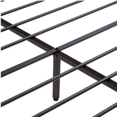 Full Size Metal Platform Bed Frame With Wooden Headboard And Footboard With USB LINER