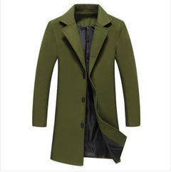 Autumn And Winter Men's Solid Color Casual Business Woolen Coats