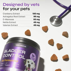 Dog UTI Treatment Duck Flavor Bladder Control Cranberry Chews Dog Cranberry Supplement For Urinary Tract Bladder & Kidney Health Cranberry D Mannose Soft Treats For Dog Incontinence Healthy Bladder