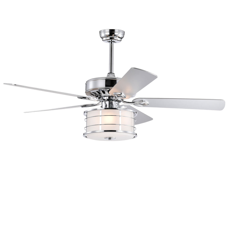 3-Light Chrome Drum Shade LED Ceiling Fan Remote, Traditional Farmhouse Rustic Industrial Bohemian Country Cottage Transitional Glam For Home, Kitchen, Living Room