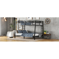 Metal Full XL Over Queen Bunk Bed For Teens And Adults,Space-Saving Noise Reduced No Box Spring Needed