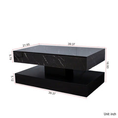 6.93IN High LED Coffee Table,Modern Coffee Table For Living Room,Living Room Tables,Large Living Room Furniture,LED Lights