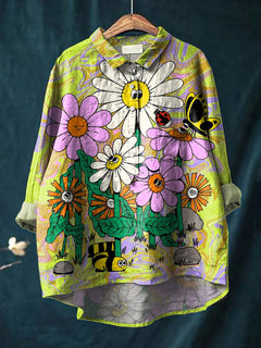 Fashion High-grade Graffiti 3D Digital Printing Lapel Shirt