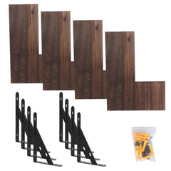 4Packs Per Set Corner Floating Shelf Wall Mount Display Storage Shelf Organizer Wood Metal Bedroom Living Room Decoration