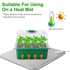 5Packs Seed Starter Tray With Grow Light Humidity Dome Germination Kit With 5-Level Brightness 4 Timers For Indoor Greenhouse