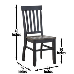 Farmhouse Style 7pc Dining Set - Two-Tone Finish - Cottage Table Design, Schoolhouse Chairs