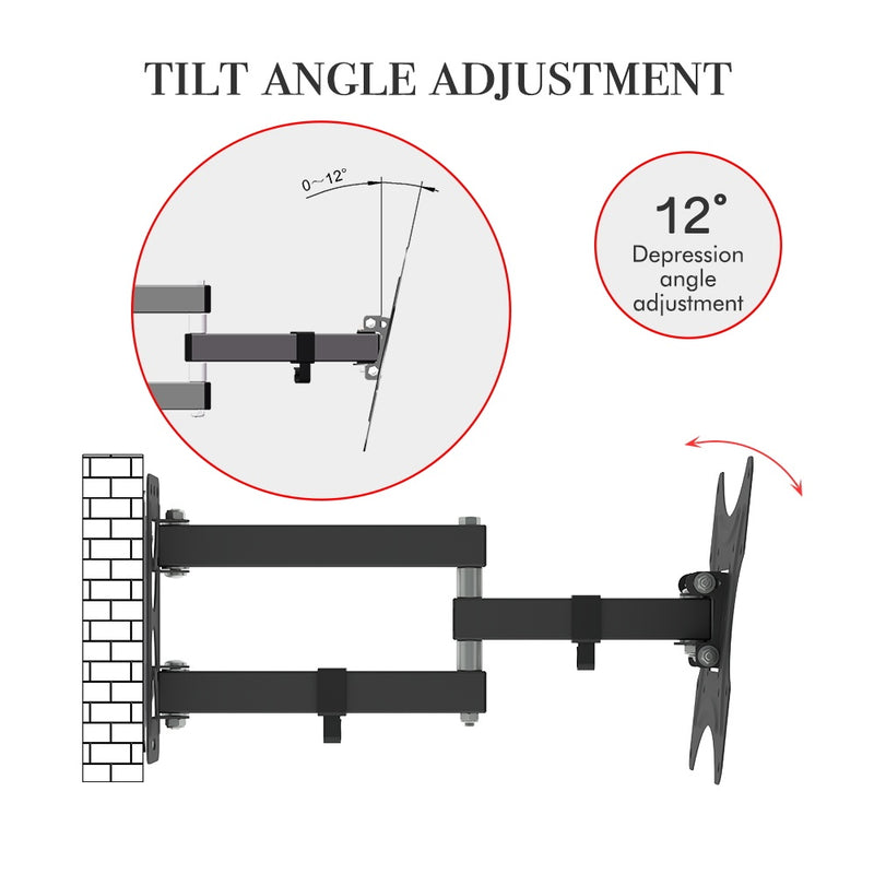 TMX200 Is Adjustable Up And Down 5-12 Degrees With Rotation 180 Degrees, And The Wall-mounted TV Stand Has A Load Capacity Of 30kg
