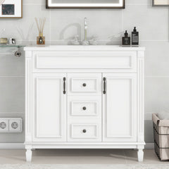 36'' Bathroom Vanity With Top Sink, Modern Bathroom Storage Cabinet With 2 Soft Closing Doors And 2 Drawers, Single Sink Bathroom Vanity