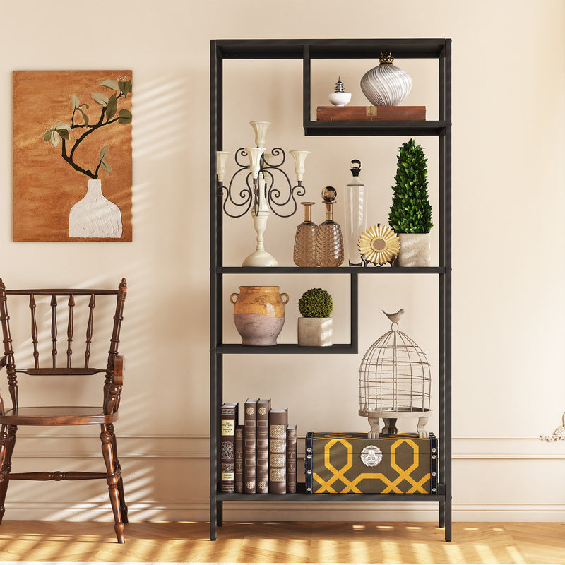 Modern Storage Shelf With 4 Compartments & Metal Legs, Freestanding Organizer,Book Shelves  Display Shelves For Living Room, Bedroom, Home Office