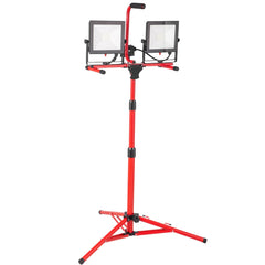 LED Work Light With Stand, 10000 Lumen Dual-head LED Work Light With Adjustable And Foldable Tripod Stand, IP65 Waterproofed LED Tripod Work Light, With 5000 Kelvin Color Temperature