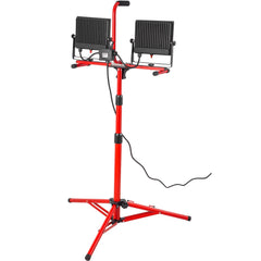 LED Work Light With Stand, 10000 Lumen Dual-head LED Work Light With Adjustable And Foldable Tripod Stand, IP65 Waterproofed LED Tripod Work Light, With 5000 Kelvin Color Temperature