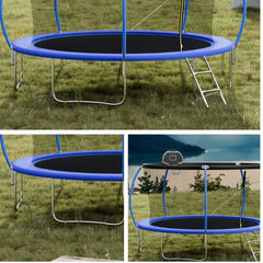 14 FT TRAMPOLINE PUMPKING STYLE WITH BASKETBALL HOOP