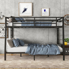 Metal Full XL Over Queen Bunk Bed For Teens And Adults,Space-Saving Noise Reduced No Box Spring Needed