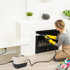 1500W Handheld High Temperature And Pressure Steamer Cleaner With 1200ML Tank 8 Accessories 6 Steam Levels Digital Display Handle Control For Dirt Grease Grout Tile Floor Couch Car