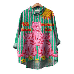 Fashion High-grade Graffiti 3D Digital Printing Lapel Shirt