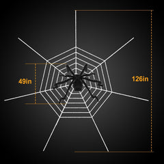 1Pc Halloween Decorations Spider Outdoor 49inch Halloween Spider With 126 Inch Tarantula Mega Spider Web Hairy Poseable Scary Spider Outdoor Yard Creepy Decor Spider Stretch Cobweb