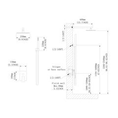 10 Inch Showerhead Bathroom Luxury Rain Shower Hybrid Shower Complete Combination Set Wall Mounted