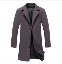 Autumn And Winter Men's Solid Color Casual Business Woolen Coats