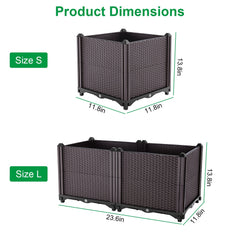 1 Set Raised Garden Bed Plant Growth Box With Self-watering System For Garden Patio Balcony Elevated Planter Box For Flowers Vegetables Herbs