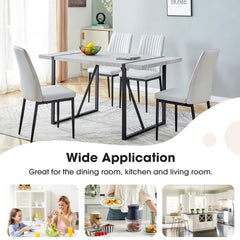 Modern Dining Table, 55 Inch Kitchen Table For 4 People, Rectangular Dinner Table For Dining Room, Home Office, Living Room Furniture, Easy Assembly,