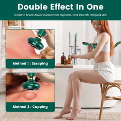 1Pc Anti Cellulite Massager Handheld Vacuum Suction Cupping Kit Beauty Tool With 12 Suction Mode 12 Heating 20Mins Auto-Off One-Key Pressure Release For Abdomen Thighs Buttocks Neck