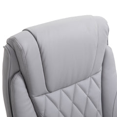 Vinsetto High Back Faux Leather Home Office Chair Rocker With Adjustable Armrest For Home Office, Gray