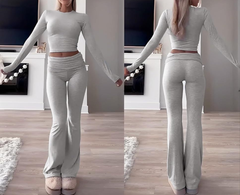 Long Sleeved Wide Leg Pants
