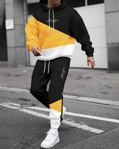 Men's Fashion Trendy Casual All-matching Hooded Sweatshirt And Sweatpants Suit